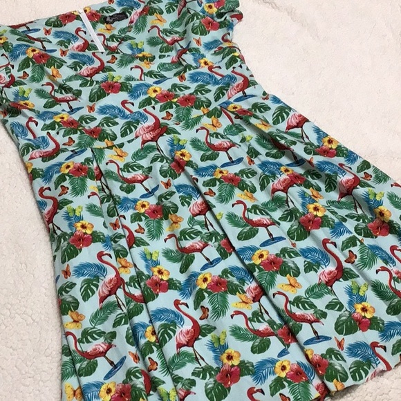 FLAMBOYANT FLAMINGO SWING DRESS 22/24 - Picture 7 of 12
